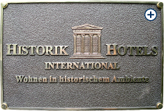 Aussenschild Historik Hotels: Größe 29cm breit x 19cm hoch